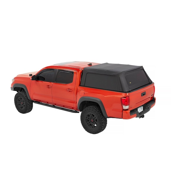 Bestop Supertop Truck Bed Cap 2 For Toyota 2005-2023 Tacoma Black Diamond PVC Coated Sailcloth No Drill 77301-35 - main